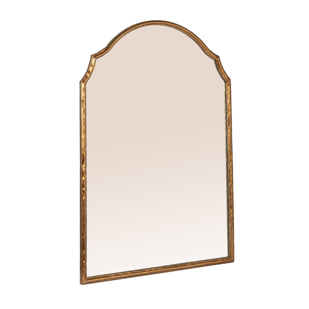 Rowena Interiors Louis Philippe Arched Gold Metal Frame Wall Mirror Elegant Entryway Bedroom Accent EC2085
