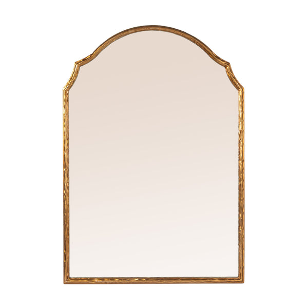 Rowena Interiors Louis Philippe Arched Gold Metal Frame Wall Mirror Elegant Entryway Bedroom Accent EC2085