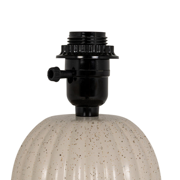Rowena Interiors 19 Inch Ribbed Stoneware Base Table Lamp with Linen Accordion Drum Shade for Any Room EC2106
