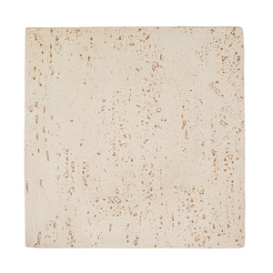 Rowena Interiors Magnesium Oxide Travertine Style Square Accent Table Organic Modern Stone Look EC2109