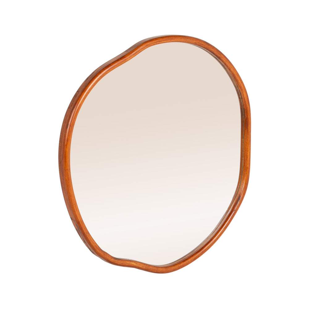 Rowena Interiors Organic Rubberwood Wall Mirror with Sculptural Silhouette for Modern Farmhouse Decor EC2112
