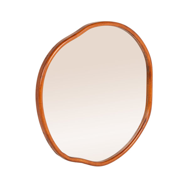 Rowena Interiors Organic Rubberwood Wall Mirror with Sculptural Silhouette for Modern Farmhouse Decor EC2112