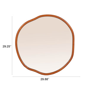 Rowena Interiors Organic Rubberwood Wall Mirror with Sculptural Silhouette for Modern Farmhouse Decor EC2112