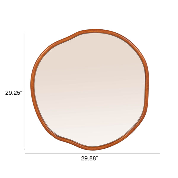 Rowena Interiors Organic Rubberwood Wall Mirror with Sculptural Silhouette for Modern Farmhouse Decor EC2112