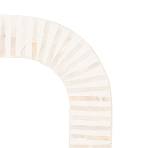 Rowena Interiors Mother of Pearl Shell Inlay Accent Table Iridescent Mosaic Waterfall Silhouette EC2155