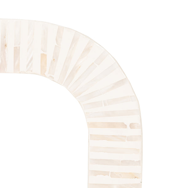 Rowena Interiors Mother of Pearl Shell Inlay Accent Table Iridescent Mosaic Waterfall Silhouette EC2155