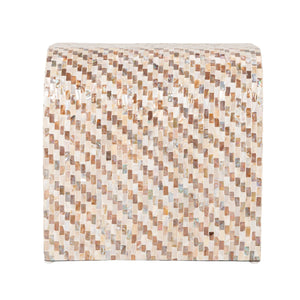 Rowena Interiors Mother of Pearl Shell Inlay Accent Table Iridescent Mosaic Waterfall Silhouette EC2156
