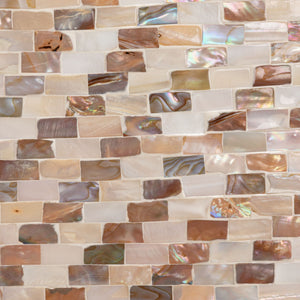 Rowena Interiors Mother of Pearl Shell Inlay Accent Table Iridescent Mosaic Waterfall Silhouette EC2156