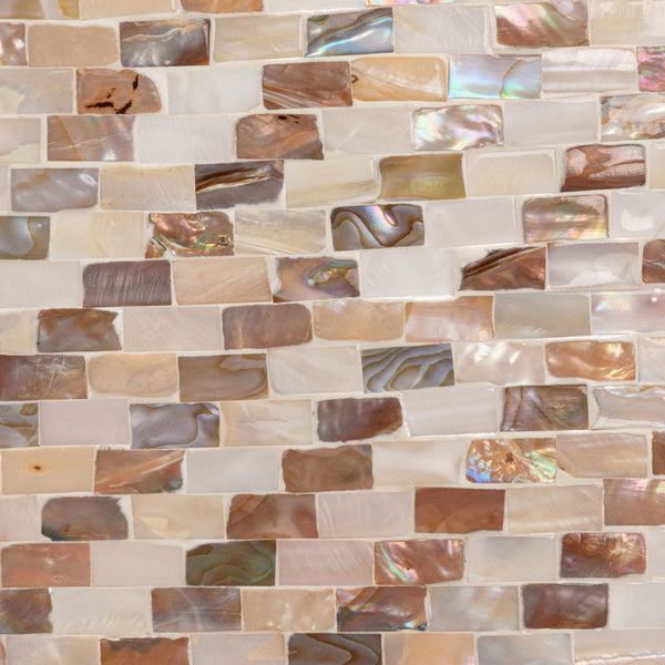 Rowena Interiors Mother of Pearl Shell Inlay Accent Table Iridescent Mosaic Waterfall Silhouette EC2156