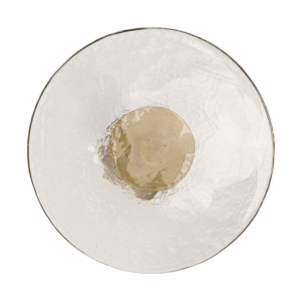 Rowena Interiors Round Cast Aluminum Pedestal Side Table with Glass Top for Living Room Accent 14.0"L x 14.0"W x 21.0"H EC2164