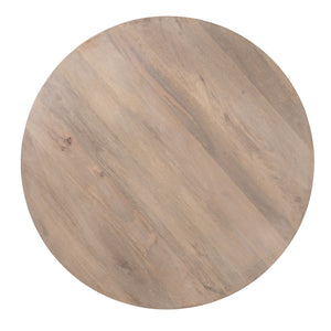 Rowena Interiors Mango Wood Round Coffee Table with Woven Cane Top Low Profile Bohemian Living Room Natural EC2179