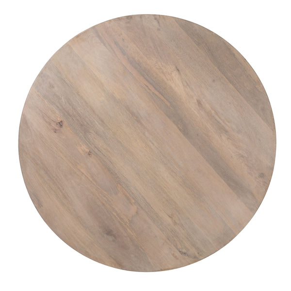 Rowena Interiors Mango Wood Round Coffee Table with Woven Cane Top Low Profile Bohemian Living Room Natural EC2179