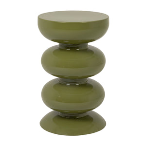 Rowena Interiors Round Sculptural Stacked Sphere Side Table Glossy Metal Accent for Modern Living Spaces EC2201