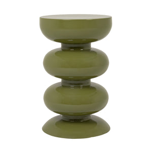 Rowena Interiors Round Sculptural Stacked Sphere Side Table Glossy Metal Accent for Modern Living Spaces EC2201