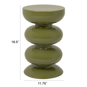 Rowena Interiors Round Sculptural Stacked Sphere Side Table Glossy Metal Accent for Modern Living Spaces EC2201