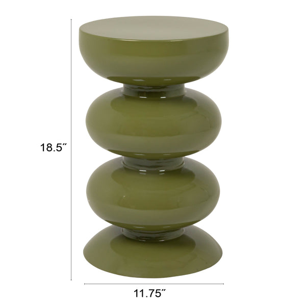 Rowena Interiors Round Sculptural Stacked Sphere Side Table Glossy Metal Accent for Modern Living Spaces EC2201