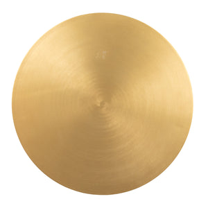 Rowena Interiors Metal Round Coffee Table Brushed Gold Sculptural Base Modern Glam Living Room EC2202