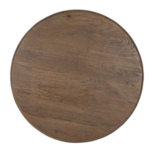 Rowena Interiors Round Mango Wood Coffee Table with Iron Dome Base Artisan Organic Living Room Accent EC2205MC