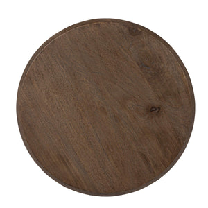 Rowena Interiors Round Mango Wood Accent Table with Ivory Iron Base for Modern and Rustic Interiors Cream and Natural 23.5 inches EC2206MC