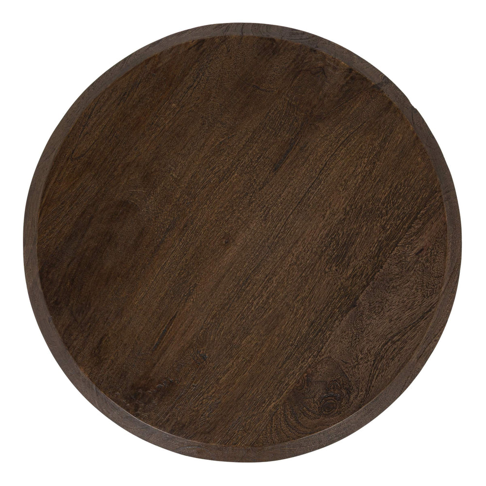 Rowena Interiors Round Mango Wood Accent Table with Ivory Iron Base for Modern and Rustic Interiors Cream and Natural 17.75 inches EC2207MC