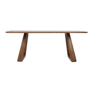 Rowena Interiors Mango Wood Rectangular Dining Table Walnut Finish Angular Base Seats Eight EC2208MC