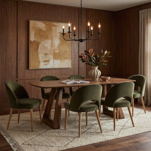 Rowena Interiors Mango Wood Rectangular Dining Table Walnut Finish Angular Base Seats Eight EC2208MC
