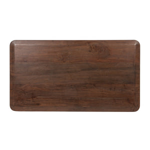 Rowena Interiors Acacia Solid Wood Rectangular Coffee Table with Slab Leg Base for Rustic Living Rooms EC2210