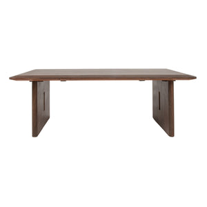 Rowena Interiors Acacia Solid Wood Rectangular Coffee Table with Slab Leg Base for Rustic Living Rooms EC2210