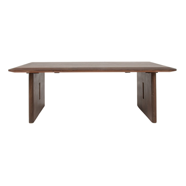 Rowena Interiors Acacia Solid Wood Rectangular Coffee Table with Slab Leg Base for Rustic Living Rooms EC2210