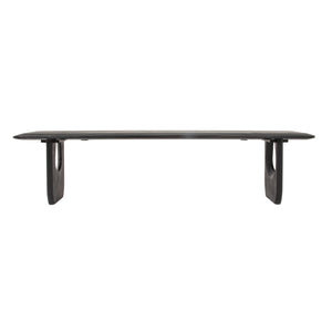 Rowena Interiors Acacia Solid Wood Entryway Bench with Matte Black Finish and Sculptural Inset Legs EC2211