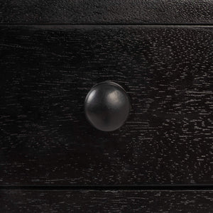 Rowena Interiors Mango Wood Waterfall Desk Solid Grain Sculptural Console for Modern Interiors Black EC2212