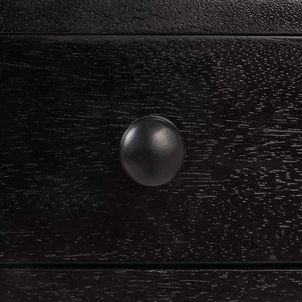Rowena Interiors Mango Wood Waterfall Desk Solid Grain Sculptural Console for Modern Interiors Black EC2212