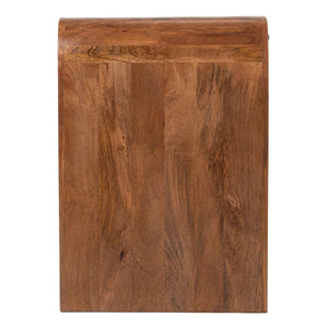Rowena Interiors Mango Wood Waterfall Desk Solid Grain Sculptural Console for Modern Interiors Walnut EC2213