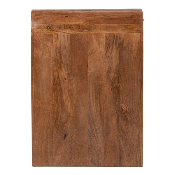 Rowena Interiors Mango Wood Waterfall Desk Solid Grain Sculptural Console for Modern Interiors Walnut EC2213