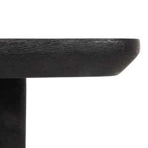 Rowena Interiors Curved-End Solid Mango Wood Console Table Matte Black Sculptural Entryway Accent EC2214