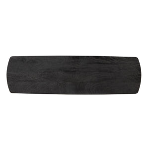 Rowena Interiors Curved-End Solid Mango Wood Console Table Matte Black Sculptural Entryway Accent EC2214