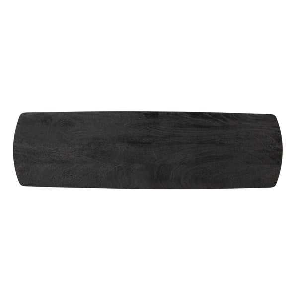 Rowena Interiors Curved-End Solid Mango Wood Console Table Matte Black Sculptural Entryway Accent EC2214