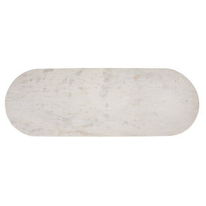 Rowena Interiors Marble Oval Top Console Table with Fluted Column Legs for Entryway or Living Room EC2217MC