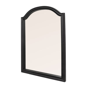 Rowena Interiors Arched Mango Wood Wall Mirror Black Frame Organic Grain Farmhouse Bedroom Entryway EC2224