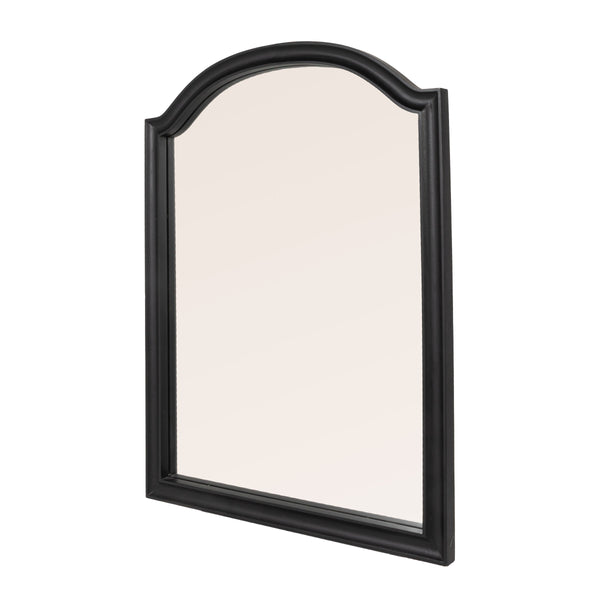Rowena Interiors Arched Mango Wood Wall Mirror Black Frame Organic Grain Farmhouse Bedroom Entryway EC2224