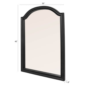 Rowena Interiors Arched Mango Wood Wall Mirror Black Frame Organic Grain Farmhouse Bedroom Entryway EC2224