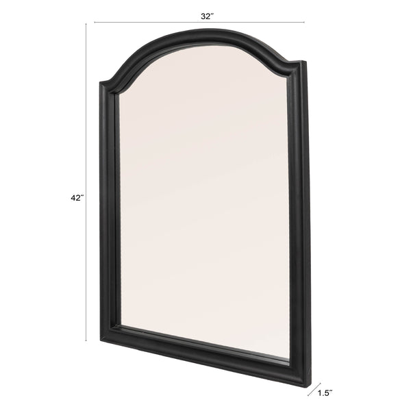 Rowena Interiors Arched Mango Wood Wall Mirror Black Frame Organic Grain Farmhouse Bedroom Entryway EC2224
