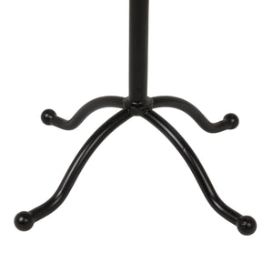 Rowena Interiors Marble Top Round Side Table with Black Pedestal Base for Living Room Decor EC2225