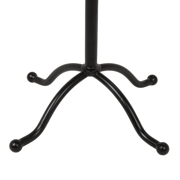 Rowena Interiors Marble Top Round Side Table with Black Pedestal Base for Living Room Decor EC2225