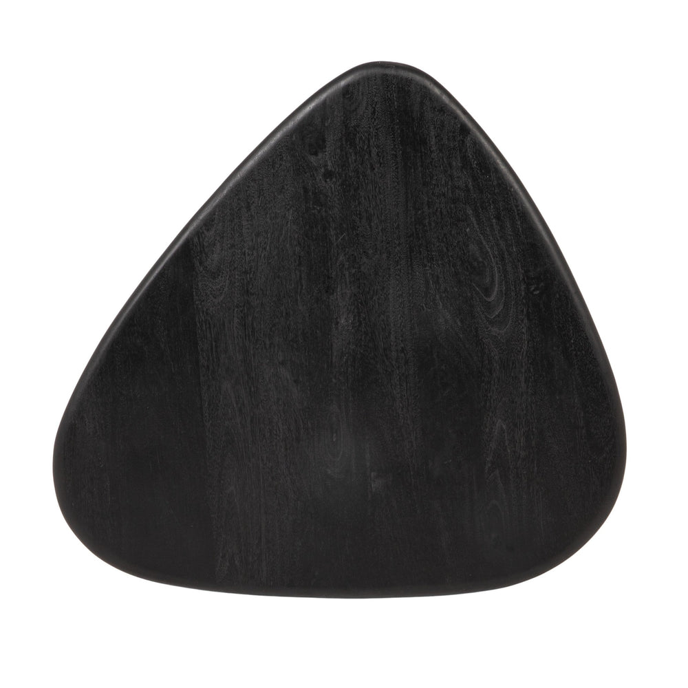Rowena Interiors Rounded Triangle Mango Wood Coffee Table with Matte Black Finish for Modern Living EC2226