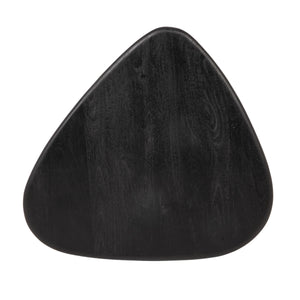 Rowena Interiors Rounded Triangle Mango Wood Coffee Table with Matte Black Finish for Modern Living EC2226