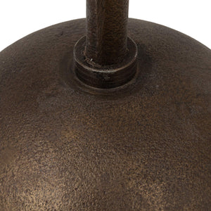 Rowena Interiors Round Marble Top Drinks Table with Antique Bronze Spherical Base for Glam Interiors EC2227