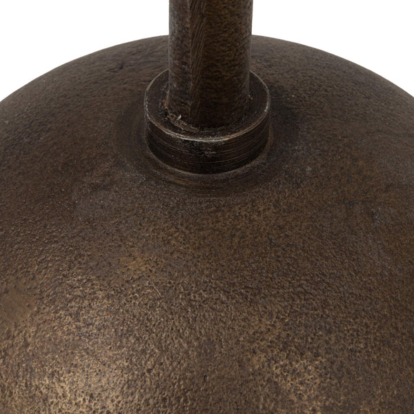 Rowena Interiors Round Marble Top Drinks Table with Antique Bronze Spherical Base for Glam Interiors EC2227