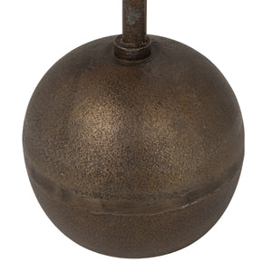 Rowena Interiors Round Marble Top Drinks Table with Antique Bronze Spherical Base for Glam Interiors EC2227