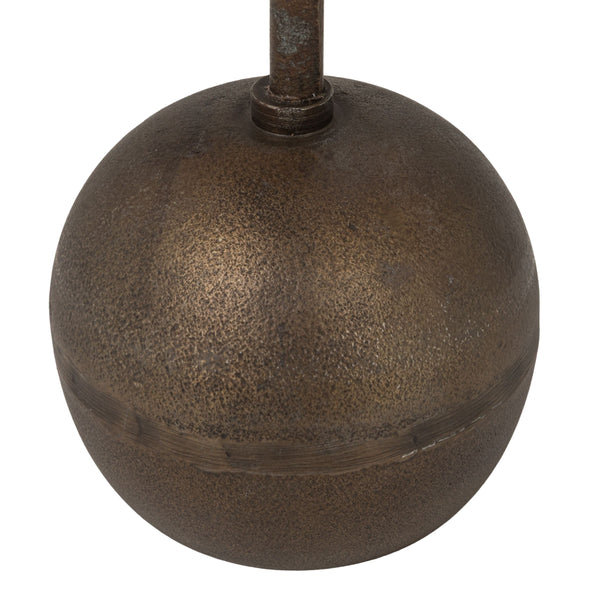 Rowena Interiors Round Marble Top Drinks Table with Antique Bronze Spherical Base for Glam Interiors EC2227
